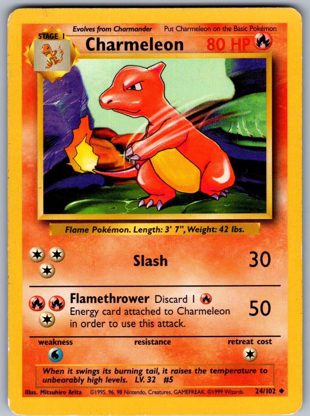 Charmeleon 24/102 Base Set Unlimited Pokemon