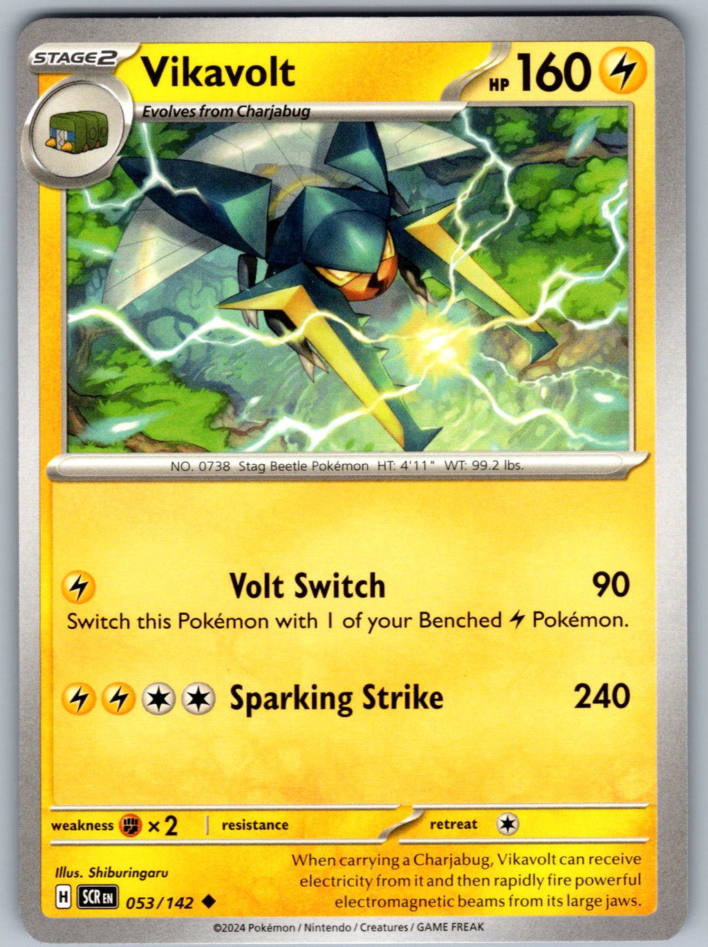 Vikavolt 53/142 Stellar Crown Pokemon