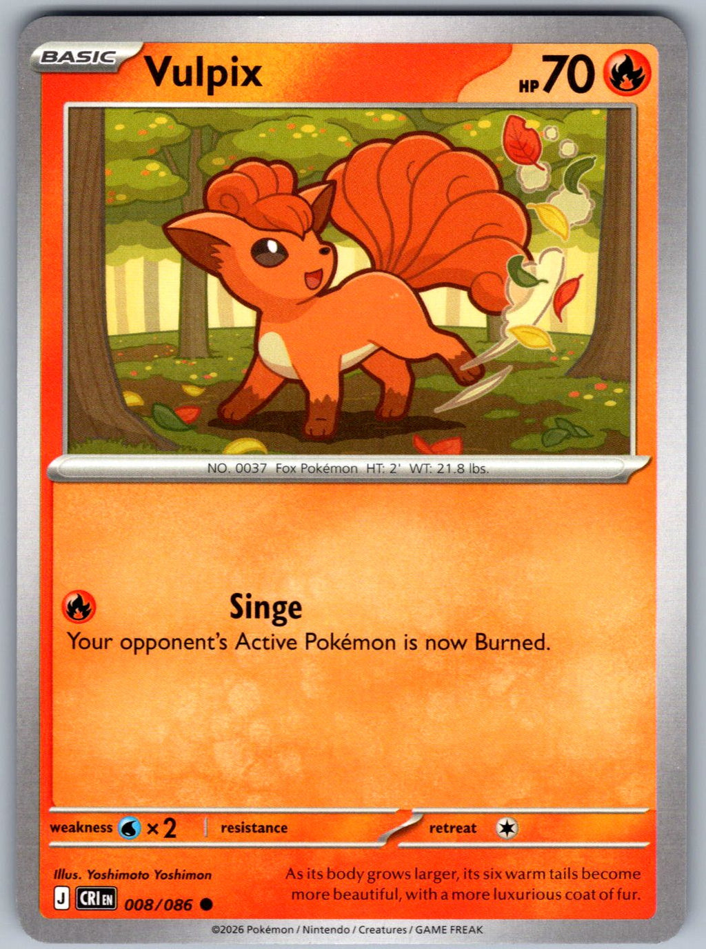 Vulpix 008/086 Chaos Rising Pokemon
