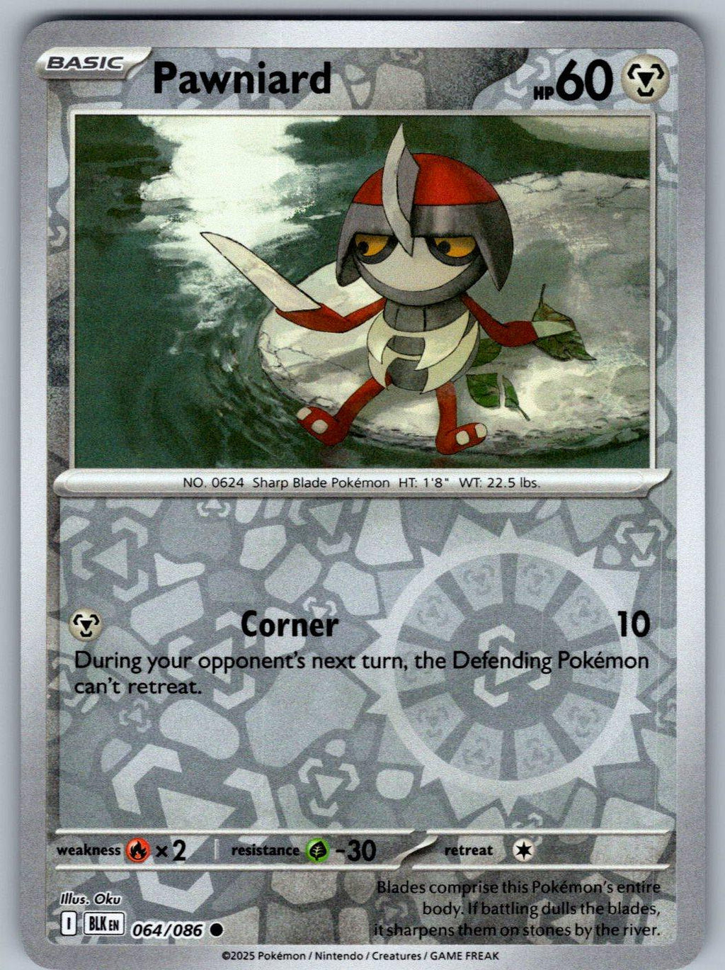 Pawniard 064/086 Black Bolt Pokemon Reverse Holo
