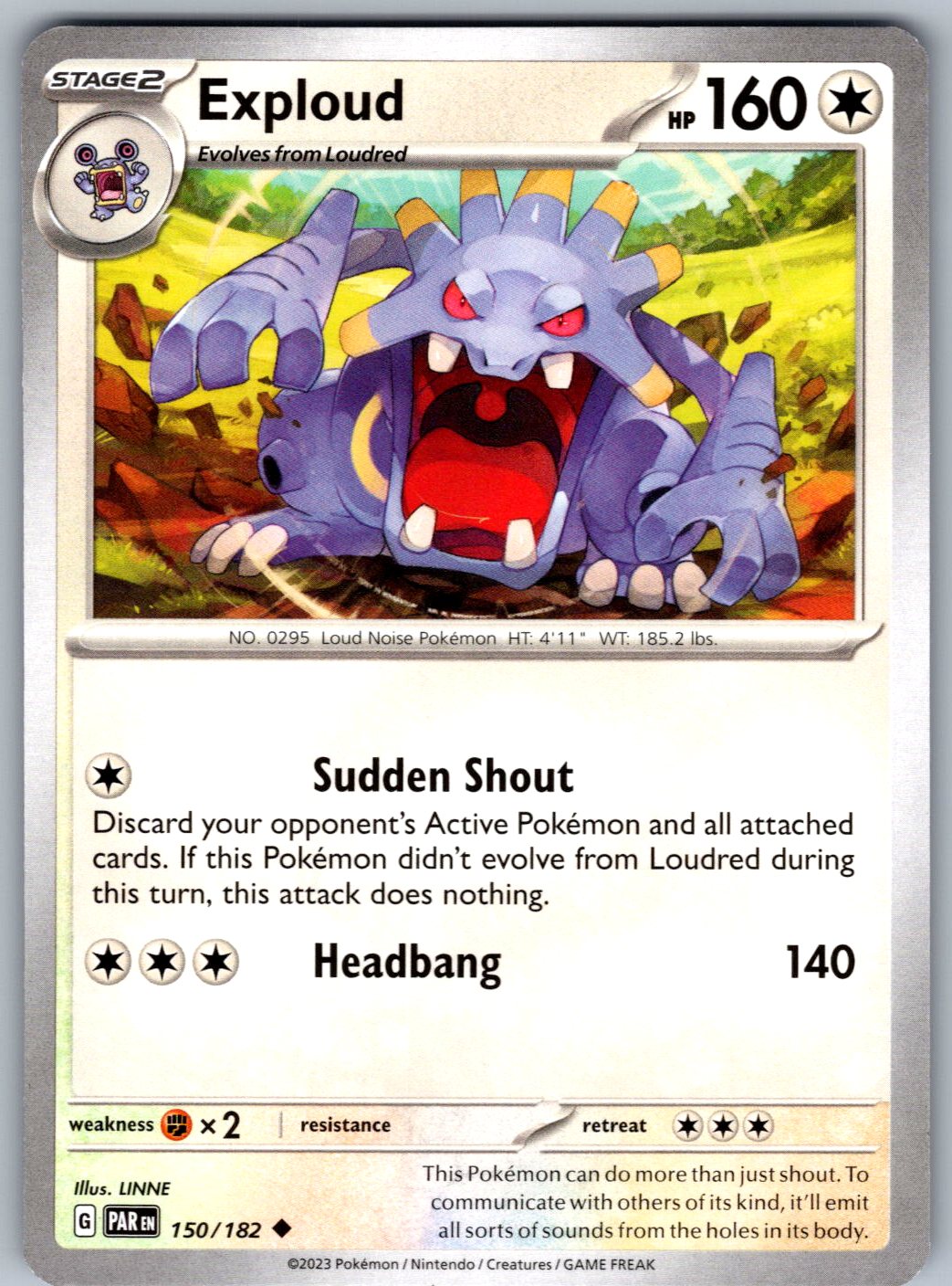 Exploud 150/182 Paradox Rift Pokemon