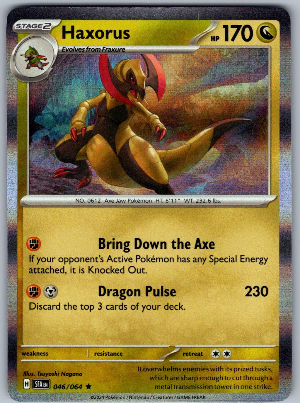 Haxorus 046/064 Shrouded Fable Pokemon Holo