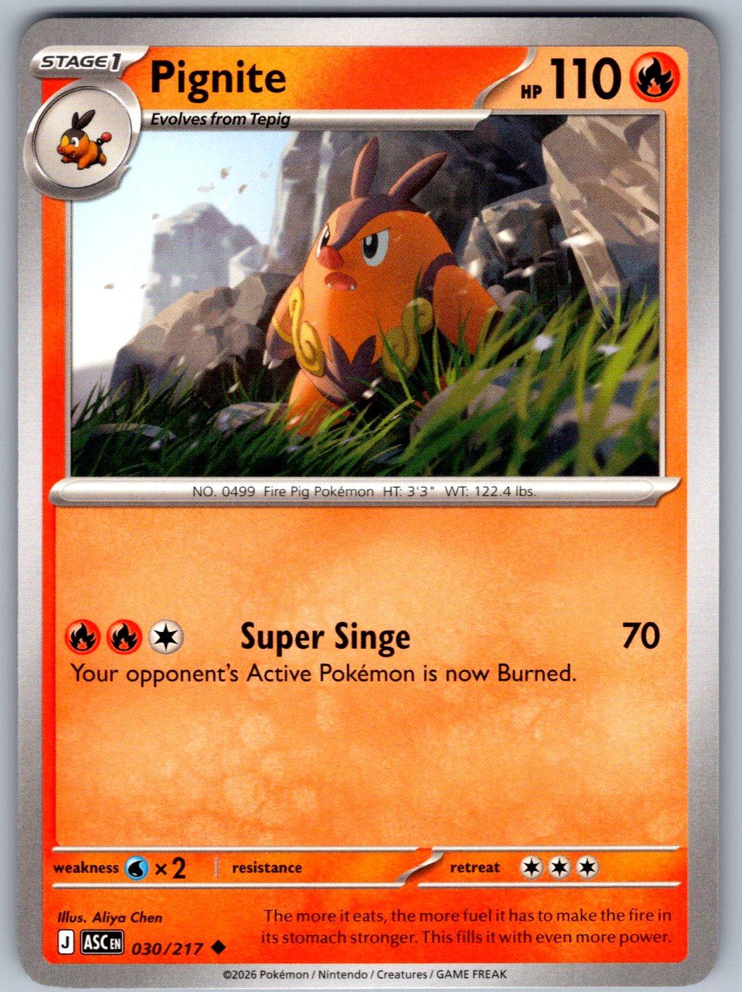 Pignite 030/217 Ascended Heroes Pokemon