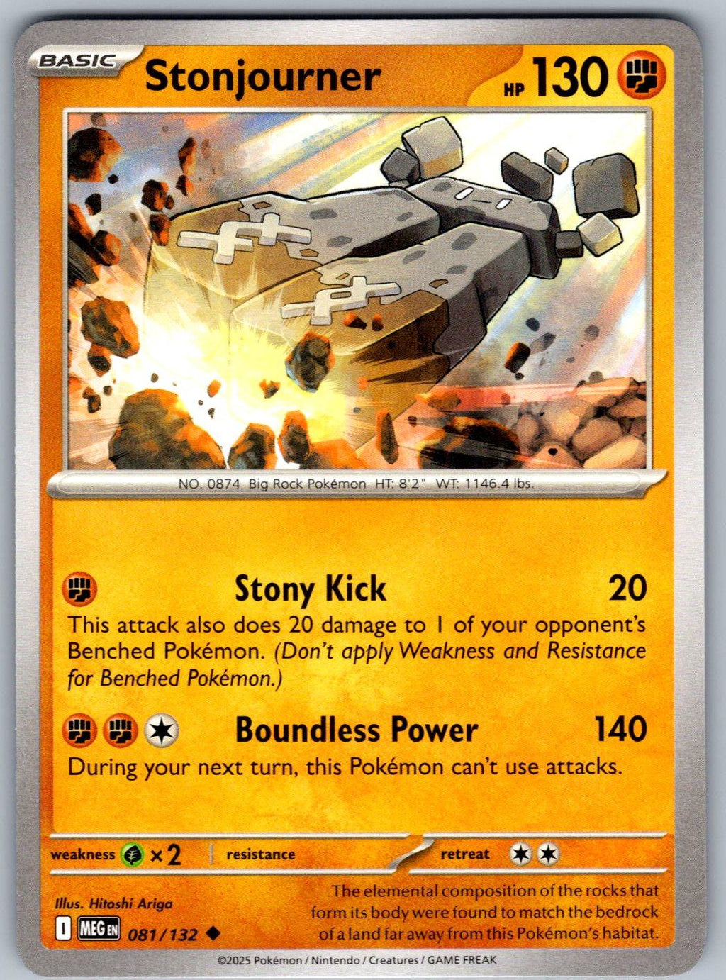 Stonjourner 081/132 Mega Evolution Pokemon