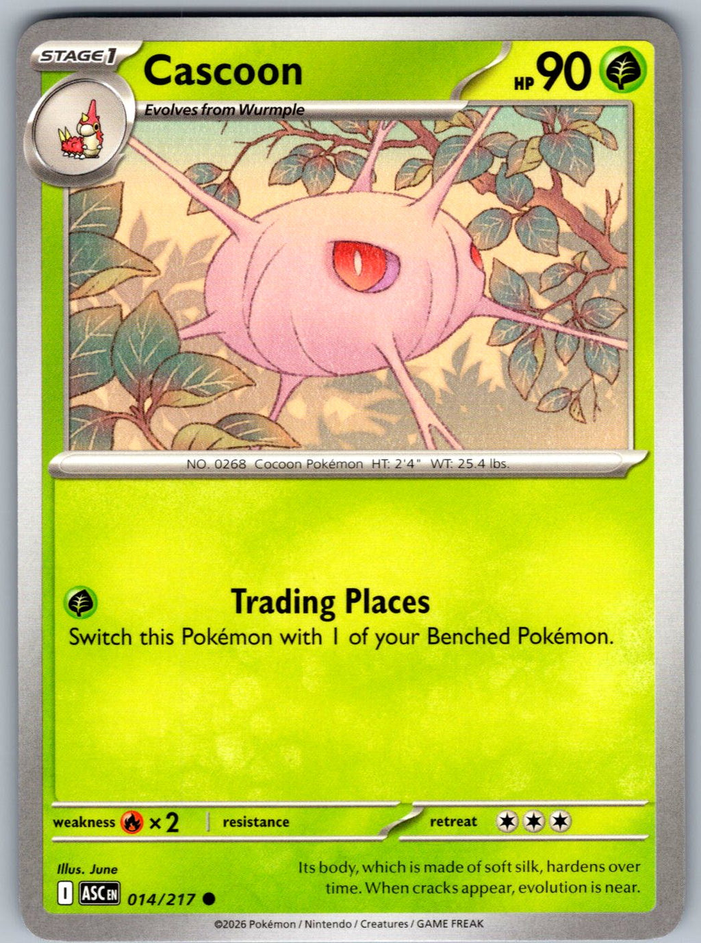 Cascoon 014/217 Ascended Heroes Pokemon
