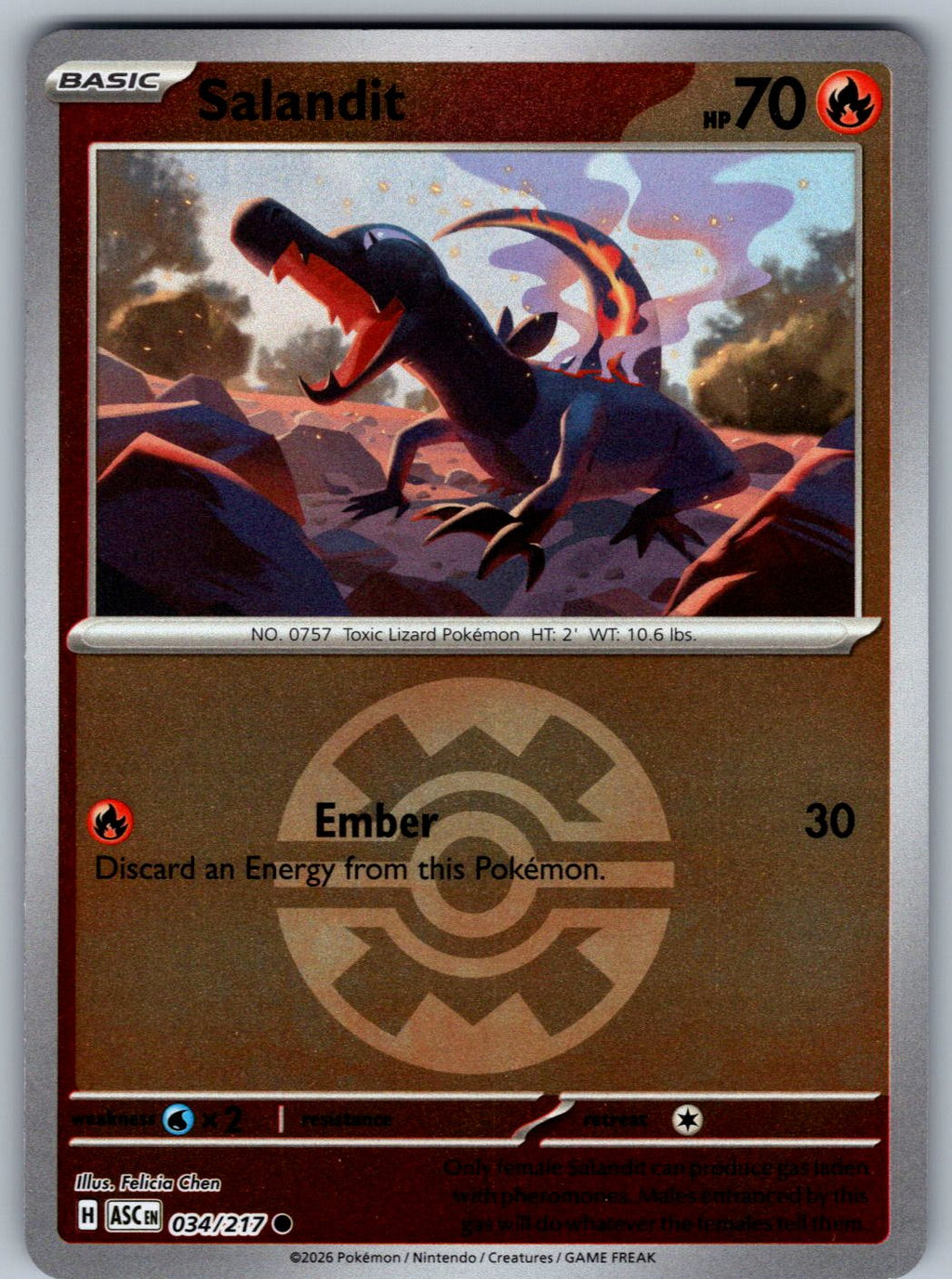 Salandit (Quick Ball) 034/217 Ascended Heroes Pokemon Reverse Holo
