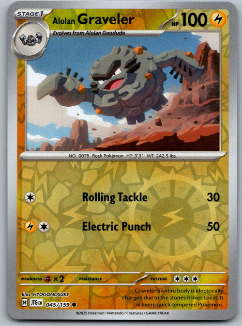 Alolan Graveler 045/159 Journey Together Pokemon Reverse Holo
