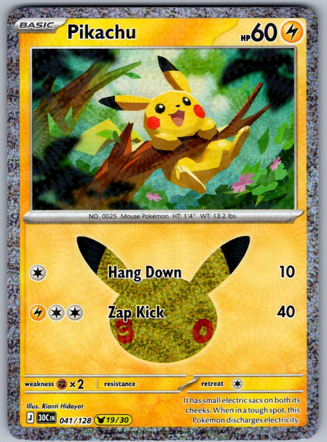 Pikachu 041/128 ME: 30th Celebration Pokemon Holo