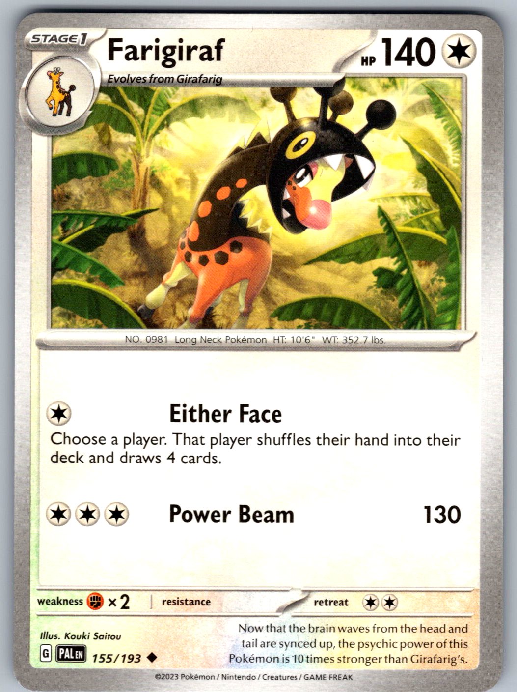 Farigiraf 155/193 Paldea Evolved Pokemon