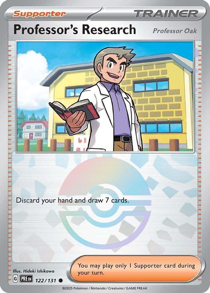 Professor's Research [Oak] (Poke Ball) 122/131 Prismatic Evolutions Pokemon Holo