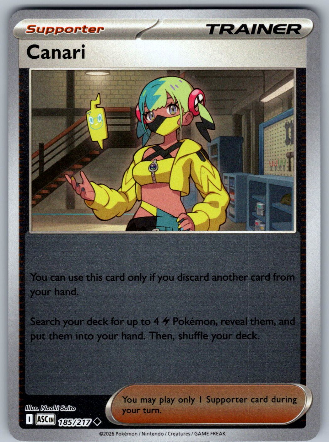 Canari 185/217 Ascended Heroes Pokemon Reverse Holo