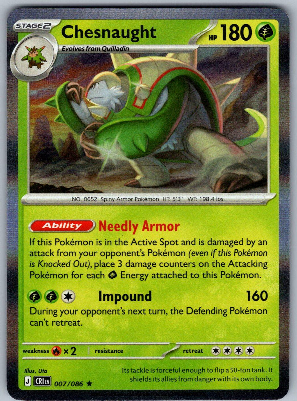 Chesnaught 007/086 Chaos Rising Pokemon Holo