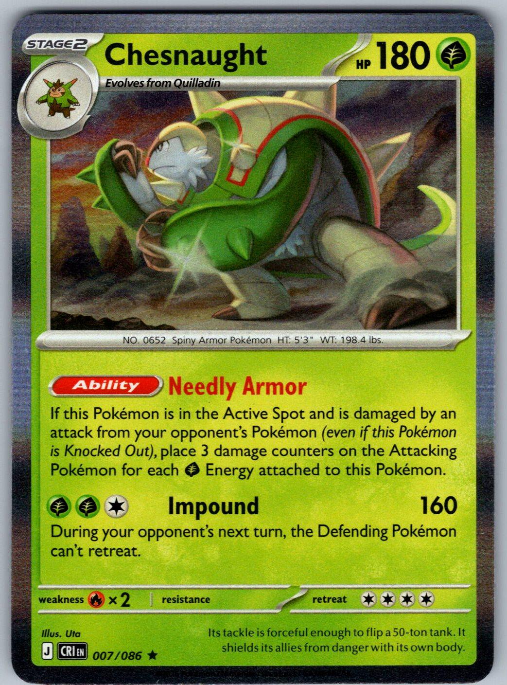 Chesnaught 007/086 Chaos Rising Pokemon Holo