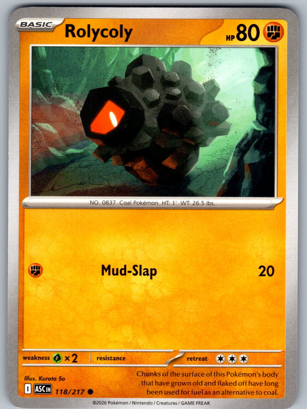 Rolycoly 118/217 Ascended Heroes Pokemon