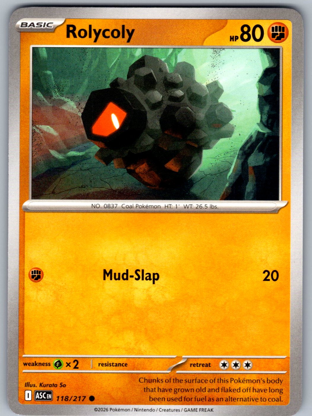 Rolycoly 118/217 Ascended Heroes Pokemon