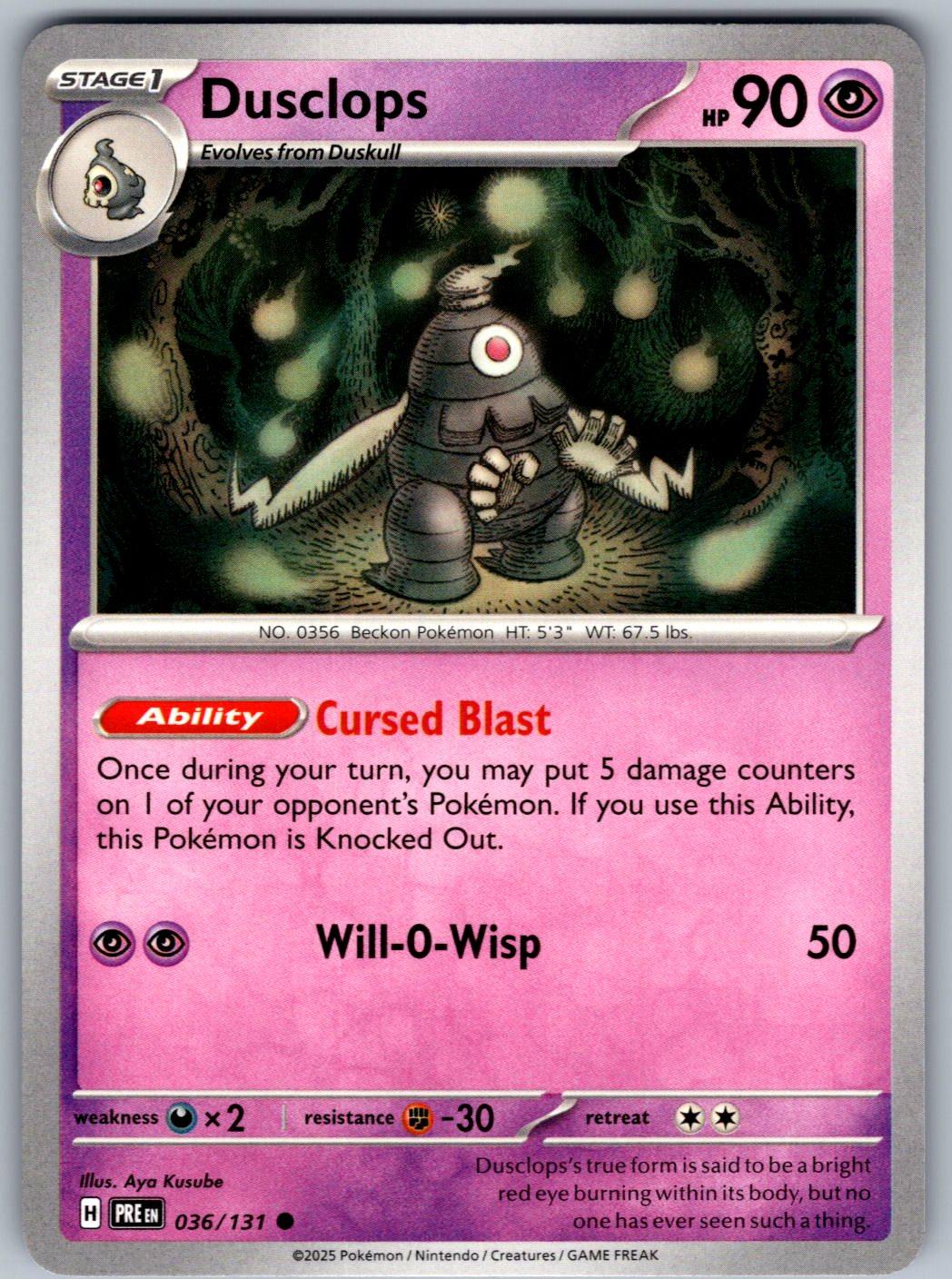 Dusclops 036/131 Prismatic Evolutions Pokemon