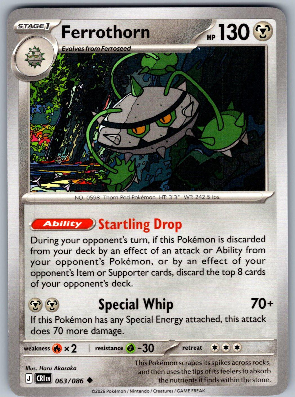 Ferrothorn 063/086 Chaos Rising Pokemon
