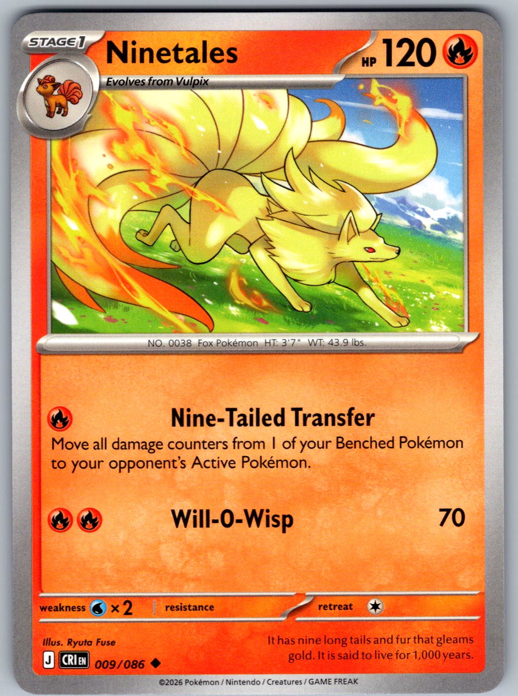 Ninetales 009/086 Chaos Rising Pokemon