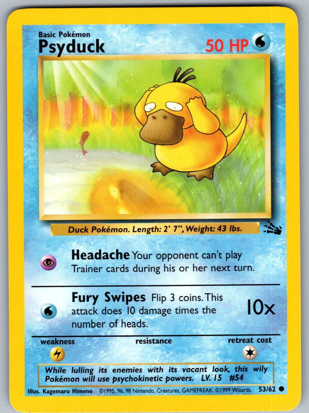 Psyduck 53/62 Fossil Pokemon Unlimited