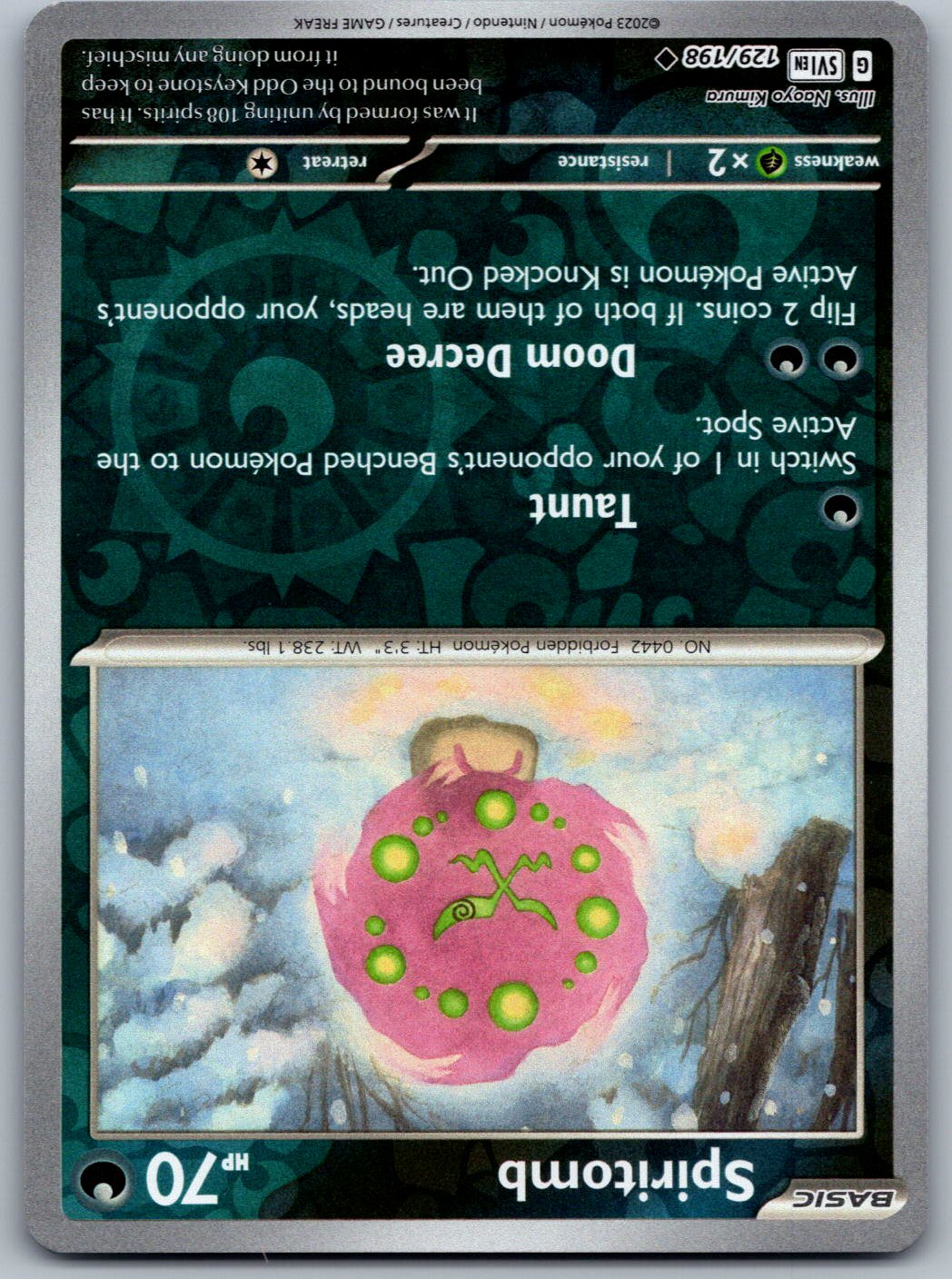 Spiritomb 129/198 Scarlet & Violet Pokemon Reverse Holo
