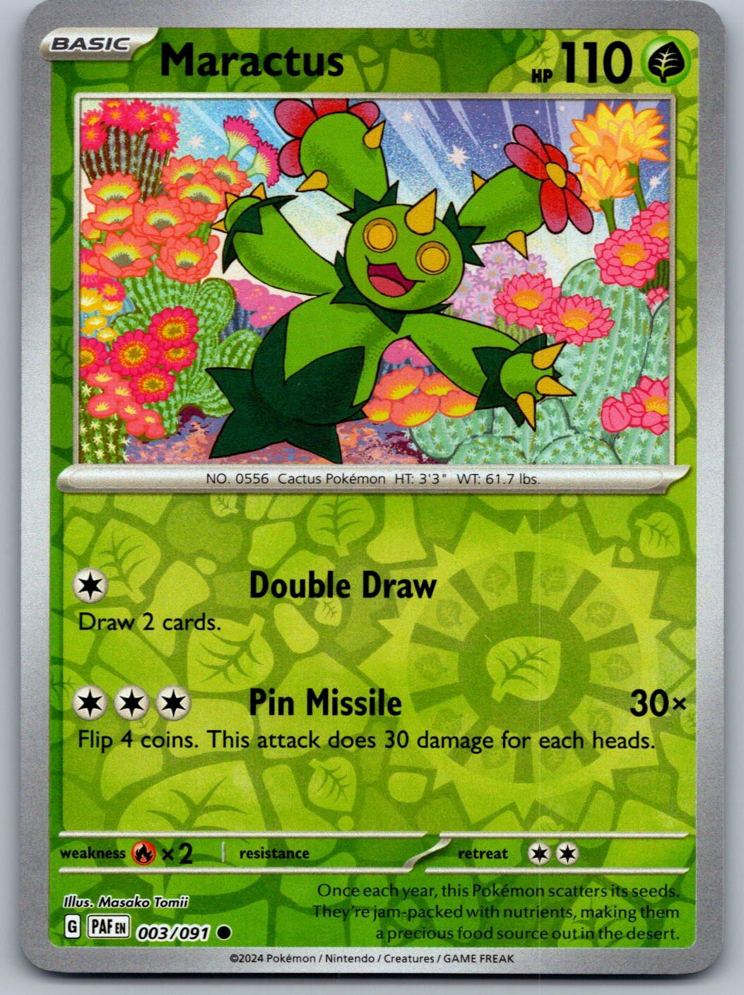 Maractus 003/091 Paldean Fates Pokemon Reverse Holo