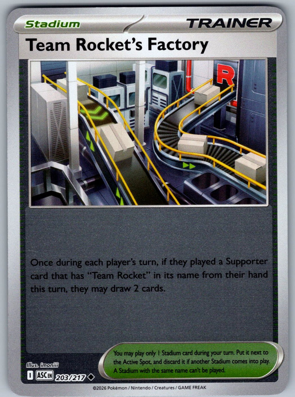 Team Rocket's Factory 203/217 Ascended Heroes Pokemon Reverse Holo