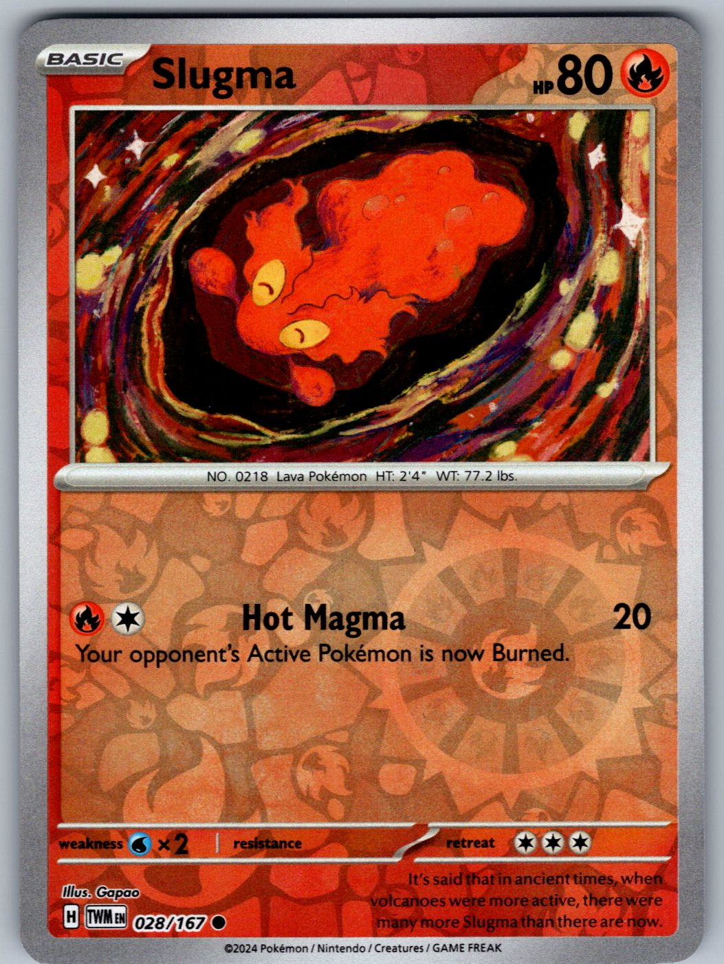 Slugma 028/167 Twilight Masquerade Pokemon Reverse Holo
