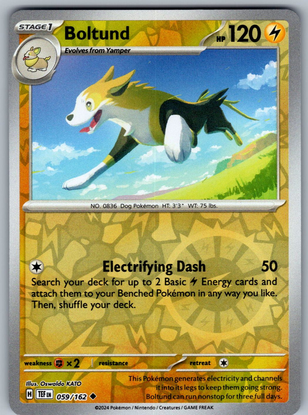 Boltund 059/162 Temporal Forces Pokemon