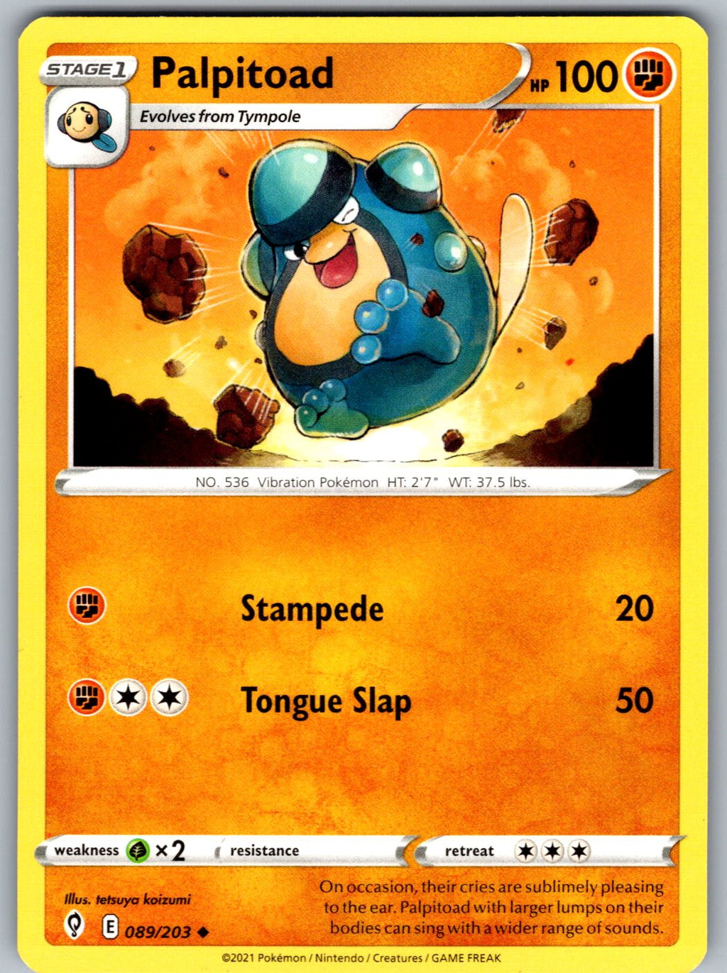 Palpitoad 089/203 Evolving Skies Pokemon