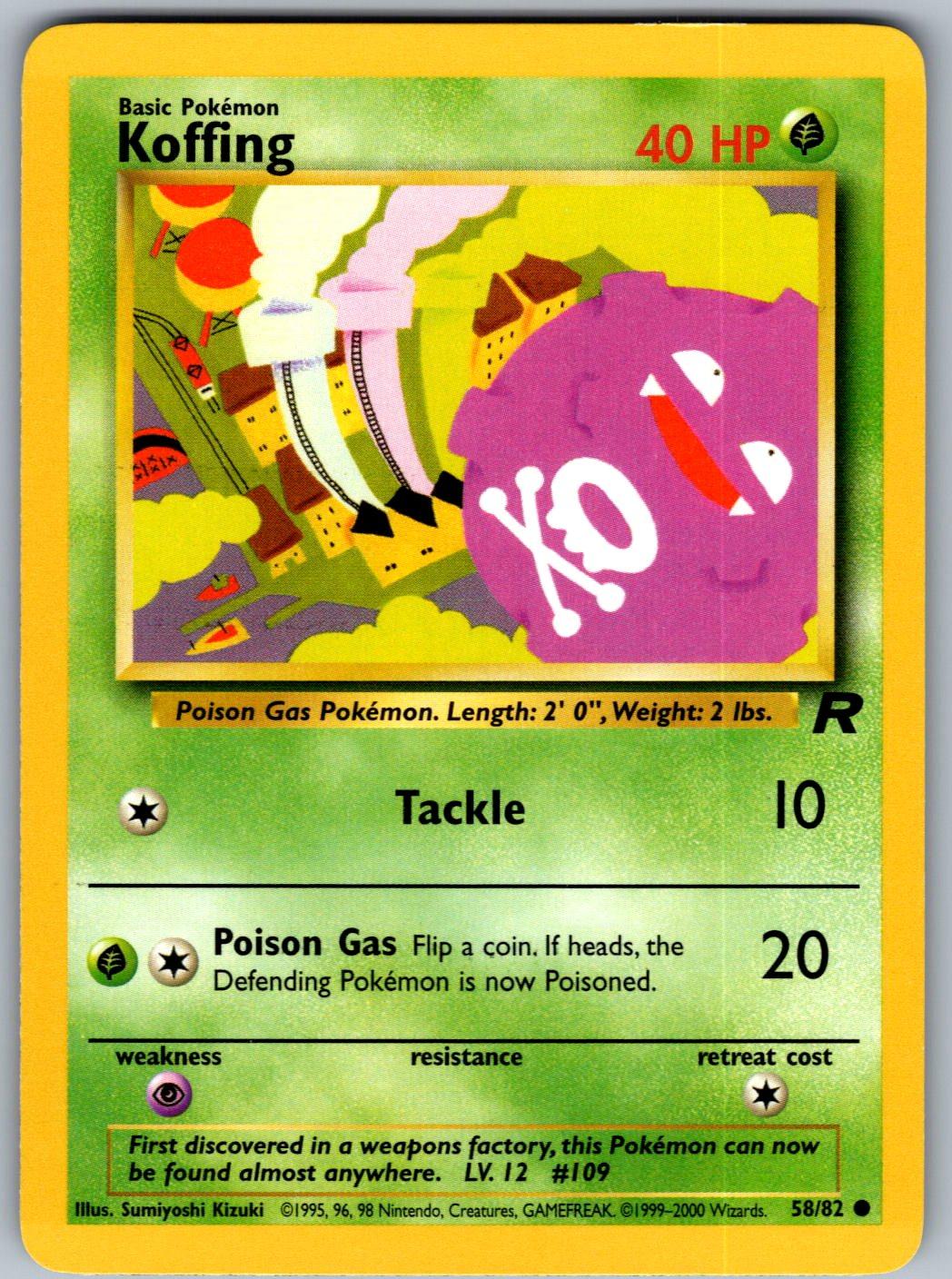 Koffing 58/82 Team Rocket Pokemon Unlimited