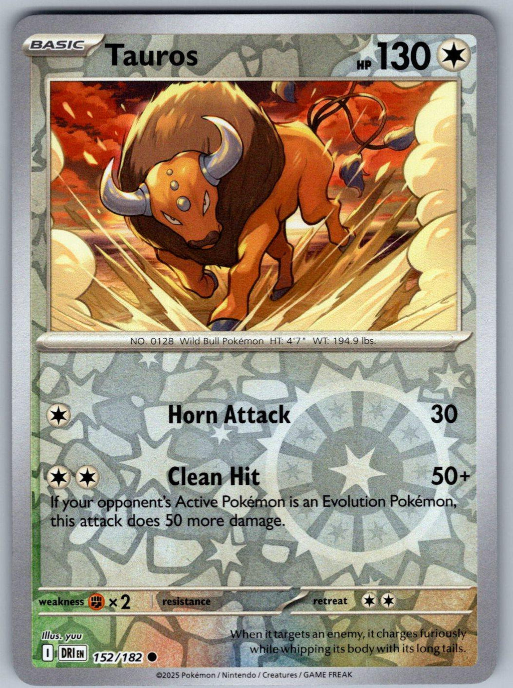 Tauros 152/182 Destined Rivals Pokemon Reverse Holo