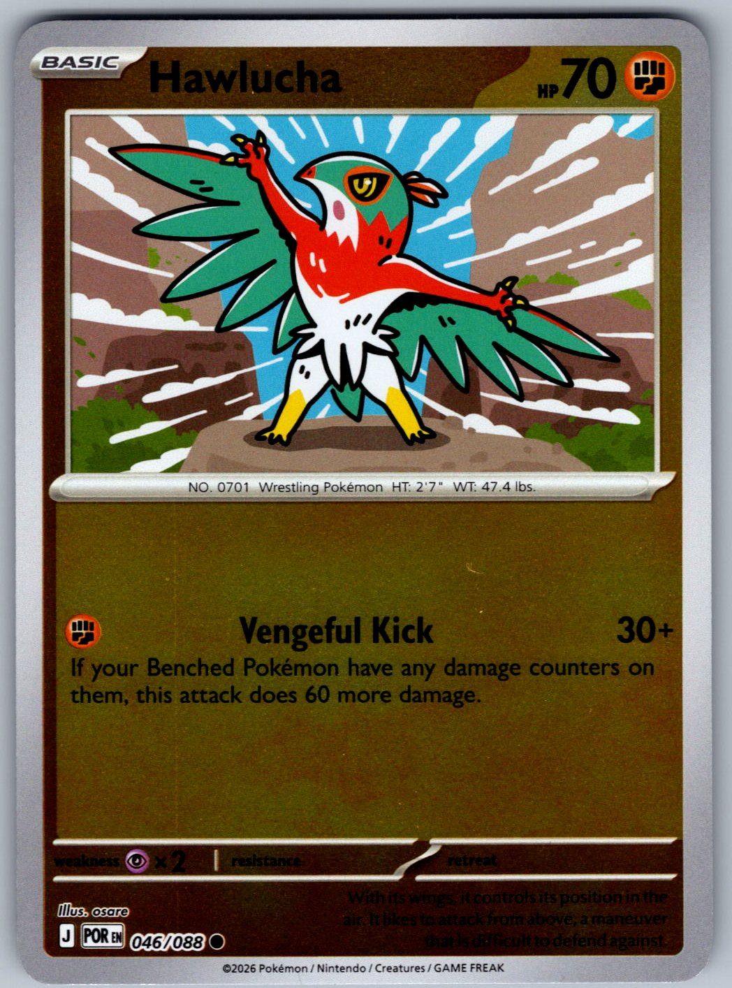 Hawlucha 046/088 Perfect Order Pokemon Reverse Holo