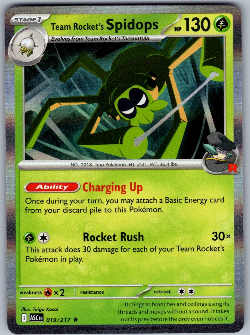 Team Rocket's Spidops 019/217 Ascended Heroes Pokemon Holo