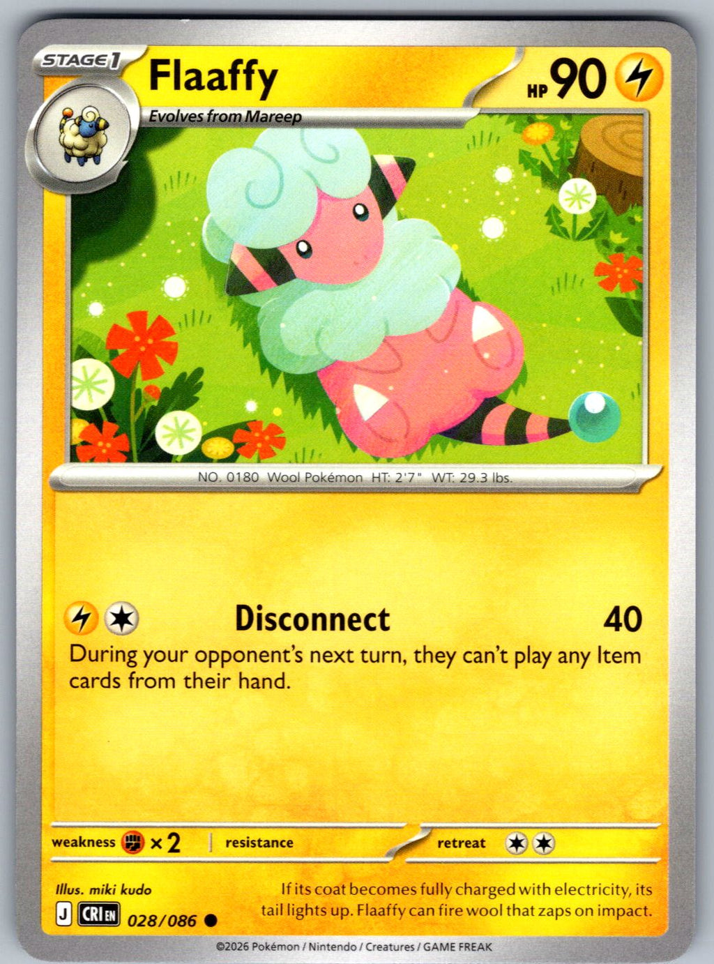 Flaaffy 028/086 Chaos Rising Pokemon