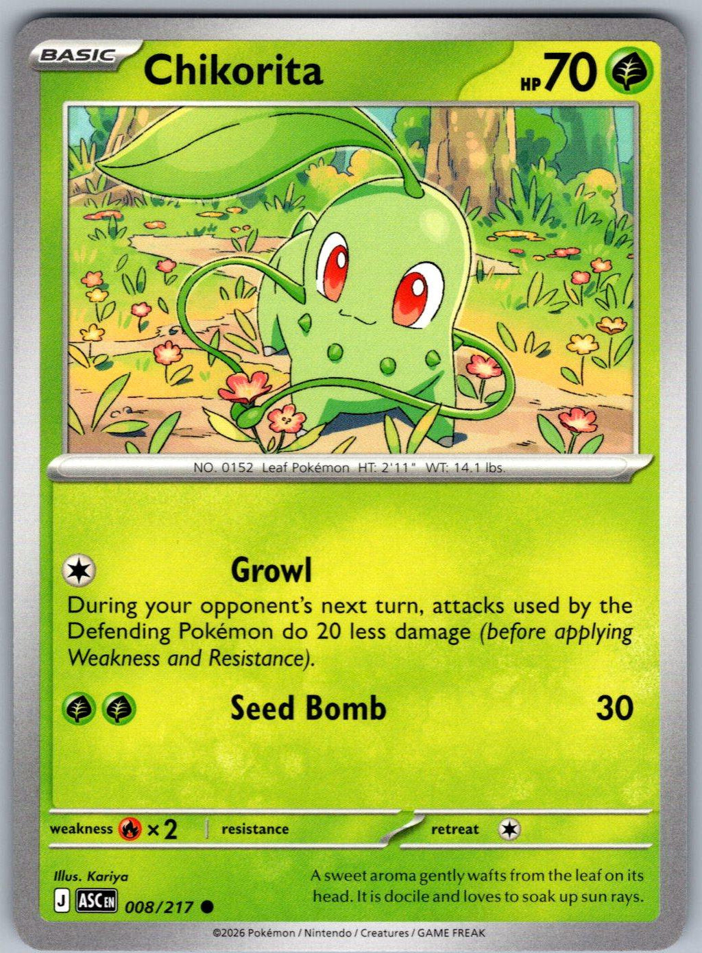 Chikorita 008/217 Ascended Heroes Pokemon