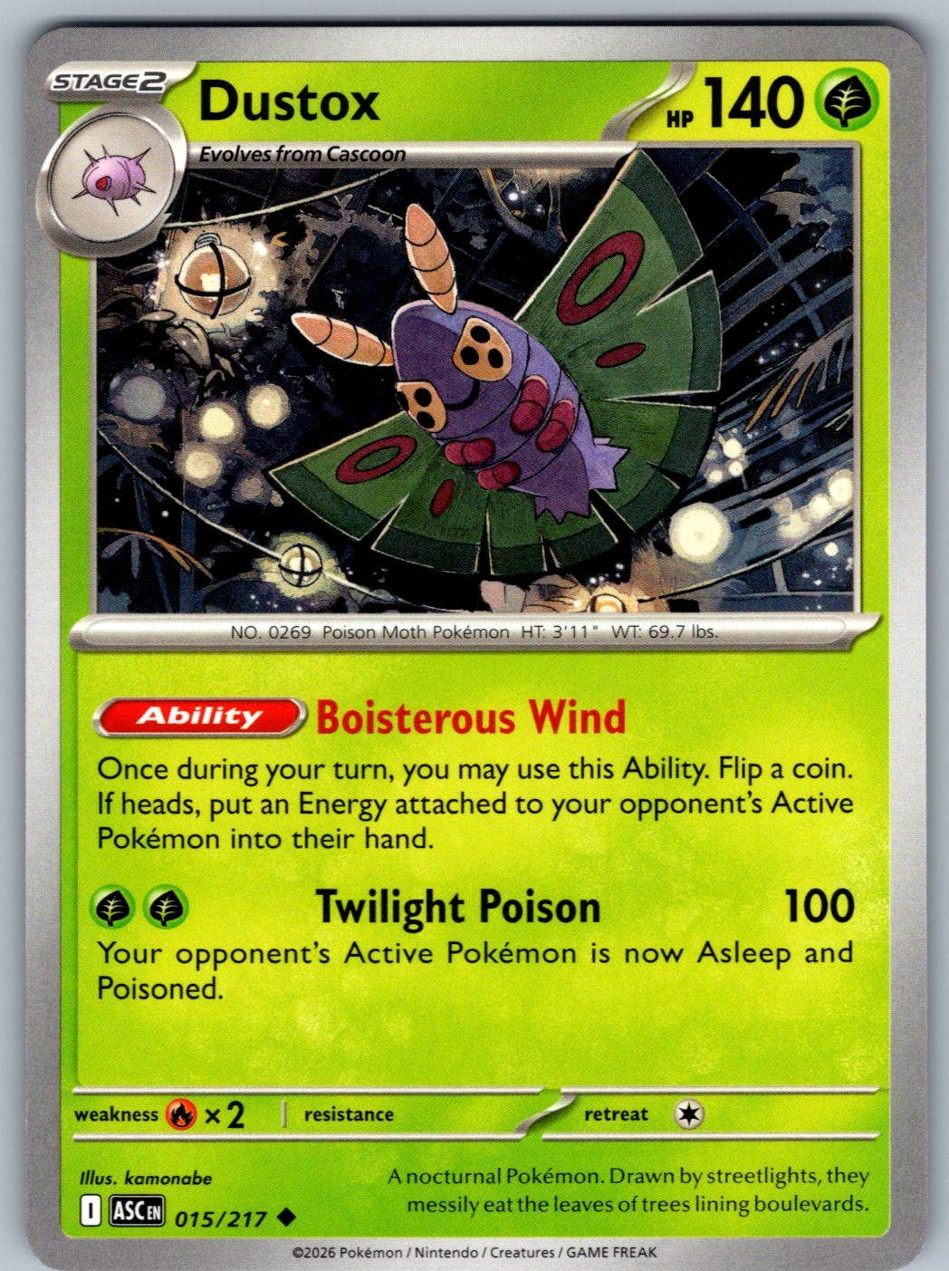 Dustox 015/217 Ascended Heroes Pokemon