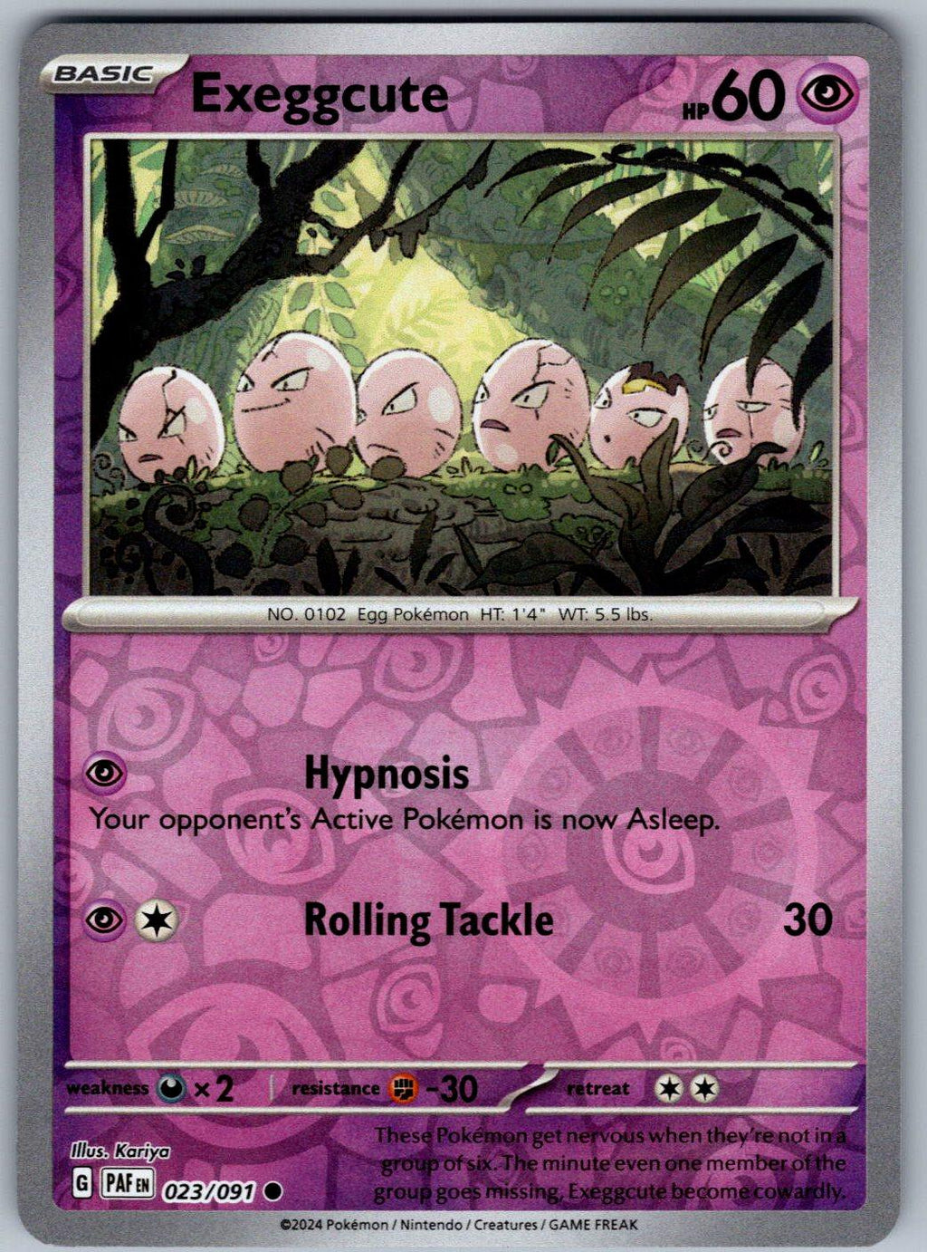 Exeggcute 023/091 Paldean Fates Pokemon