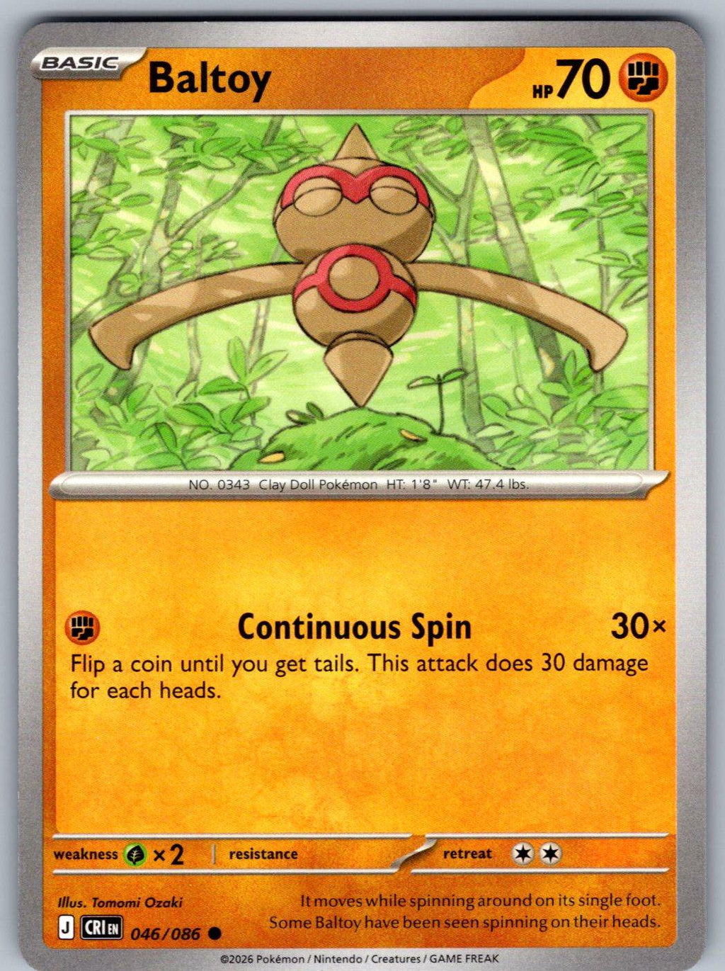 Baltoy 046/086 Chaos Rising Pokemon