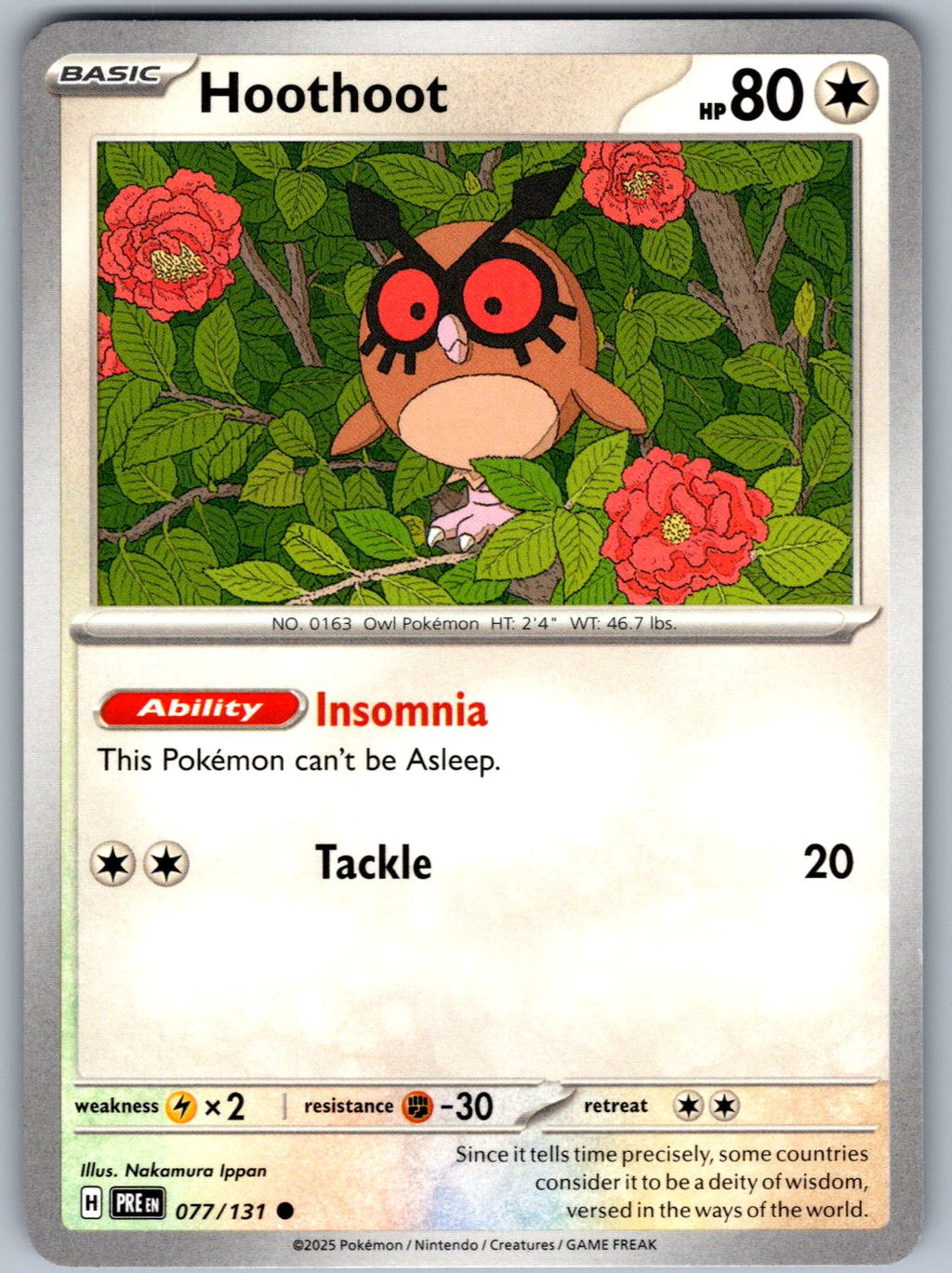 Hoothoot 077/131 Prismatic Evolutions Pokemon