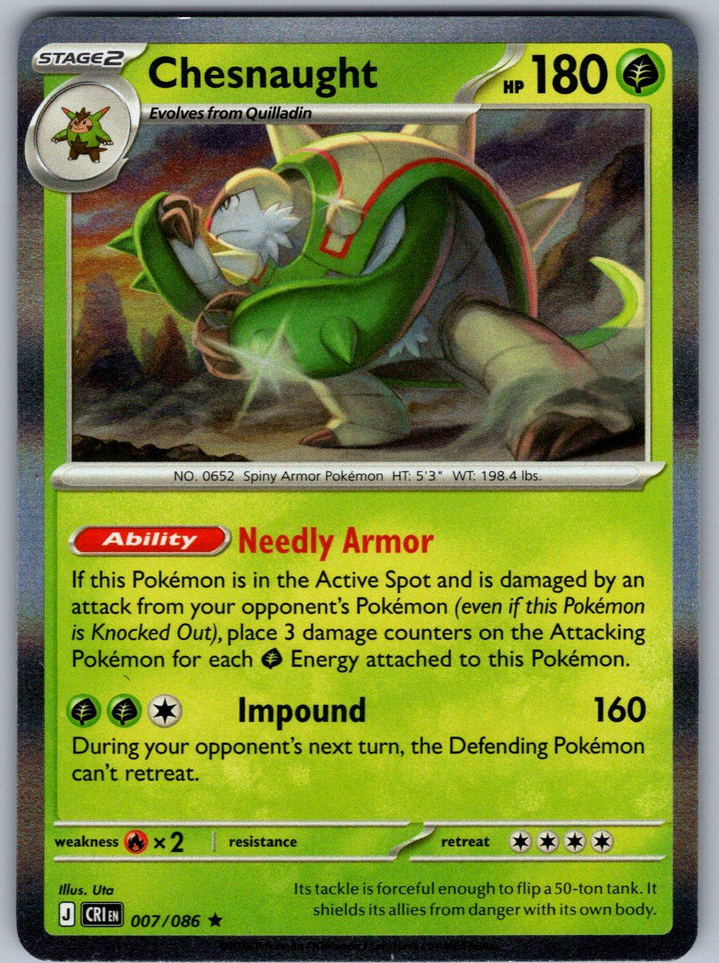 Chesnaught 007/086 Chaos Rising Pokemon Holo