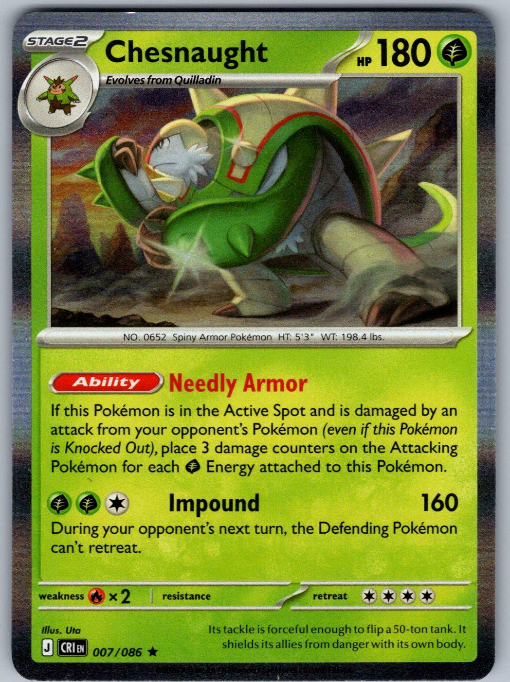 Chesnaught 007/086 Chaos Rising Pokemon Holo