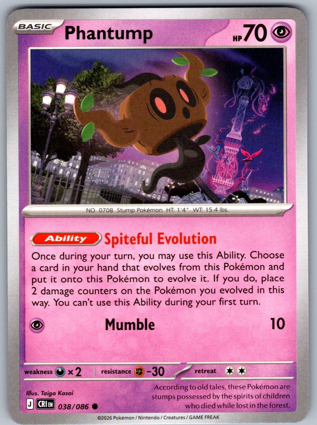 Phantump 038/086 Chaos Rising Pokemon