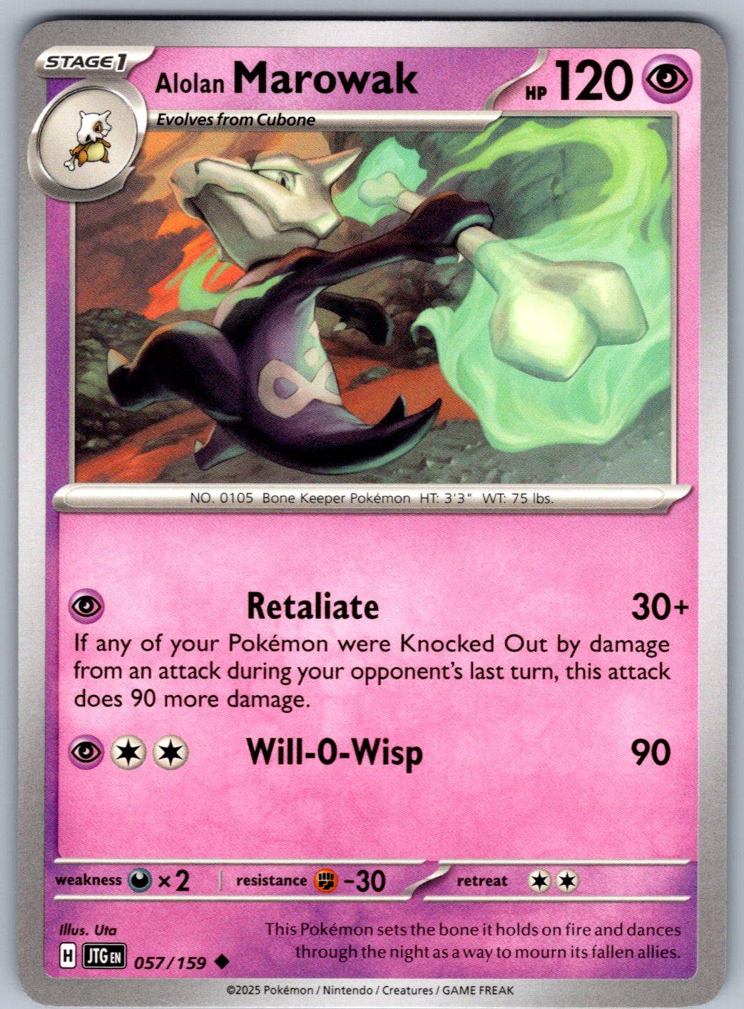 Alolan Marowak 057/159 Journey Together Pokemon