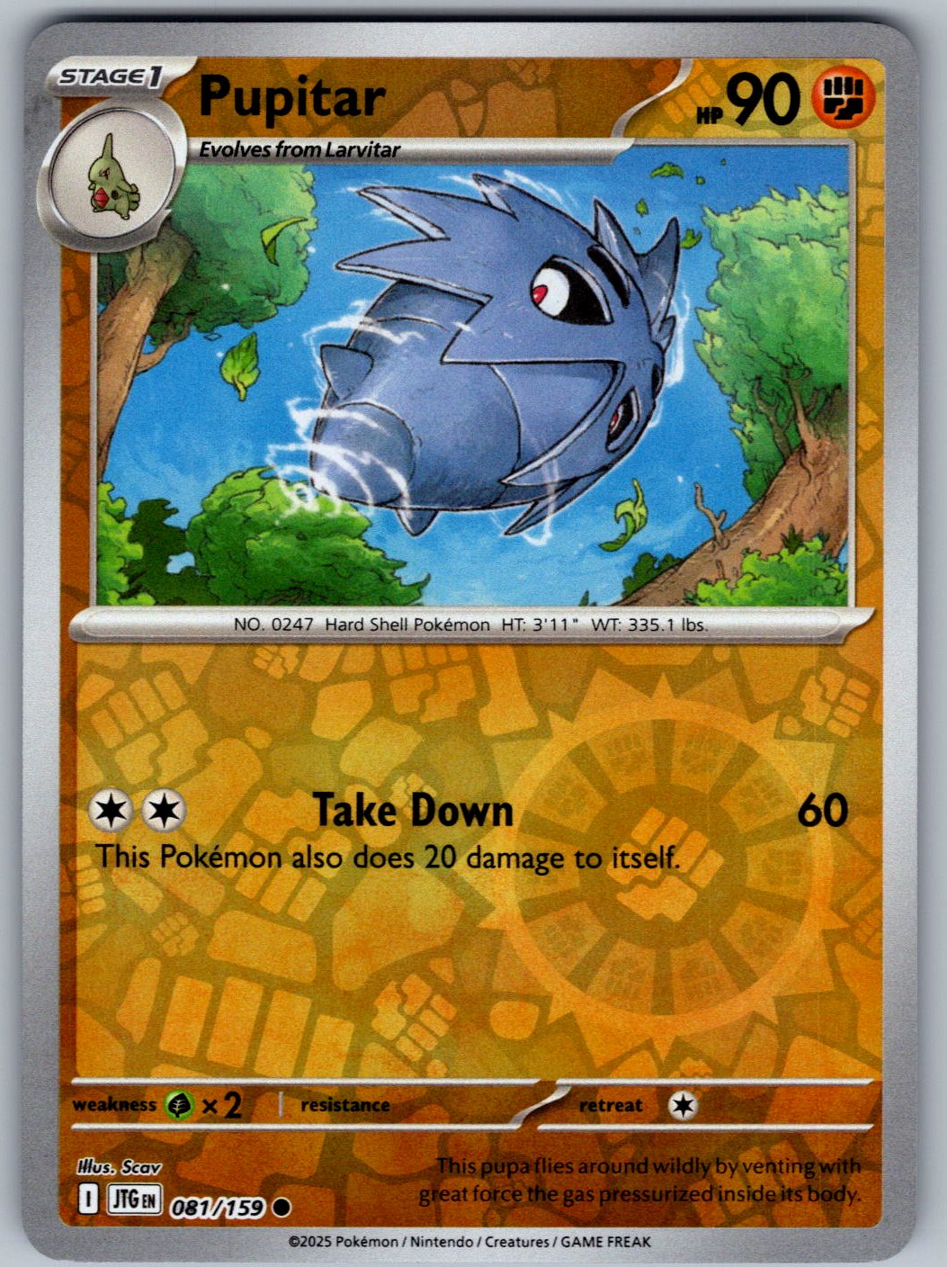 Pupitar 081/159 Journey Together Pokemon Reverse Holo