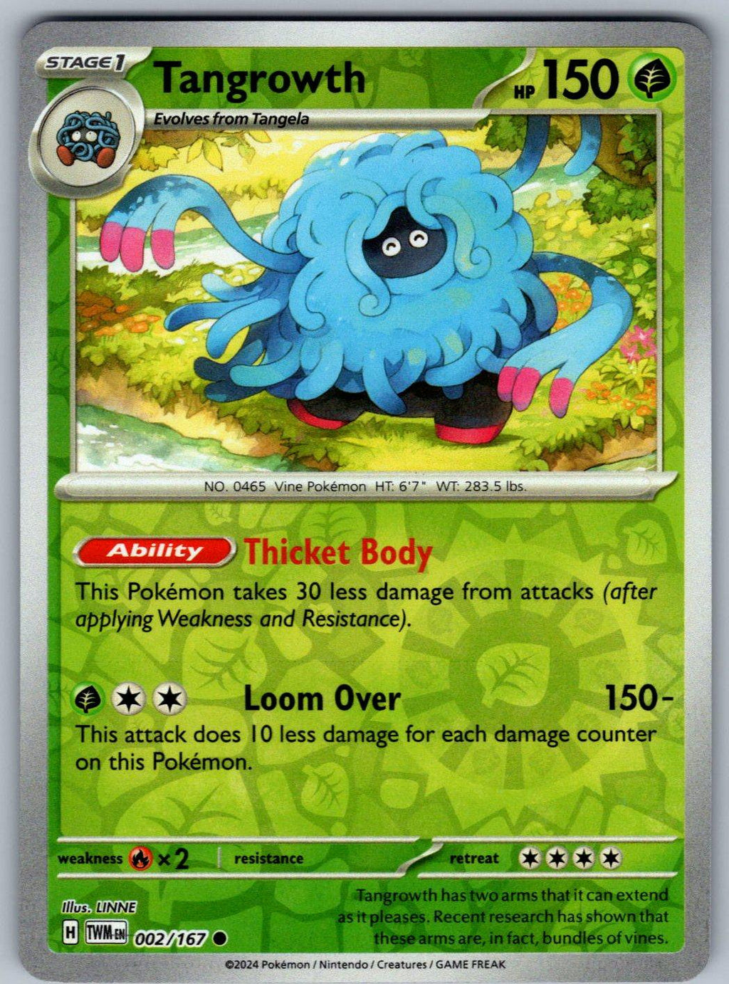Tangrowth 002/167 Twilight Masquerade Pokemon Reverse Holo