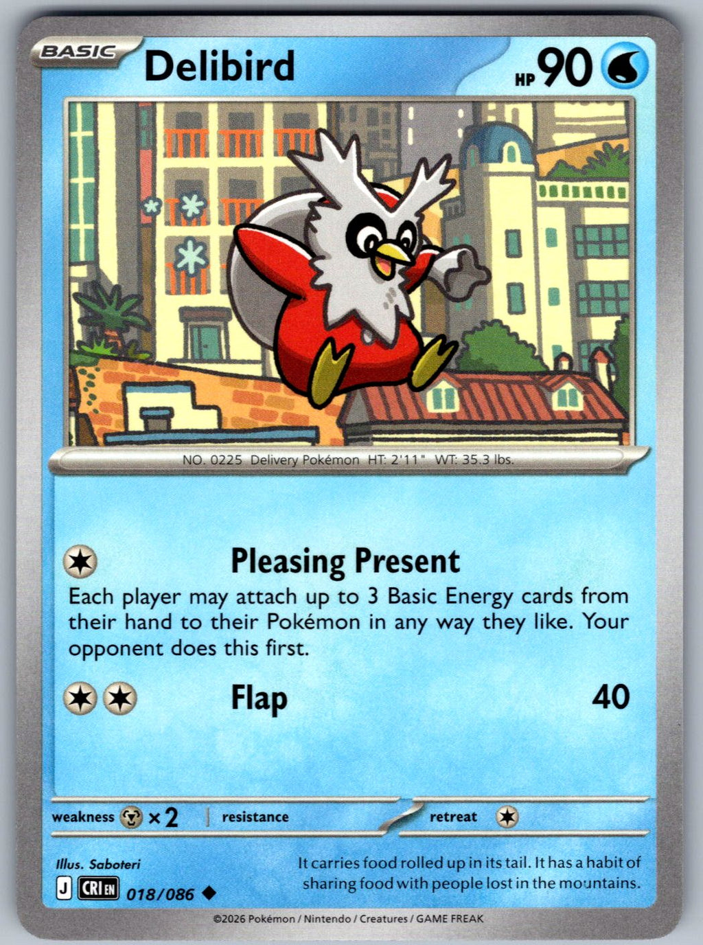 Delibird 018/086 Chaos Rising Pokemon