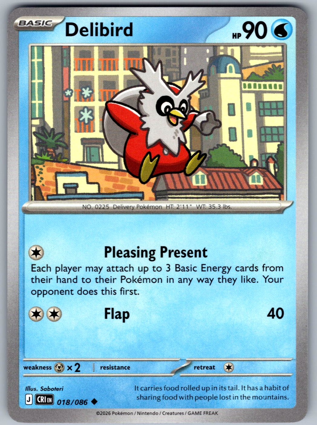 Delibird 018/086 Chaos Rising Pokemon