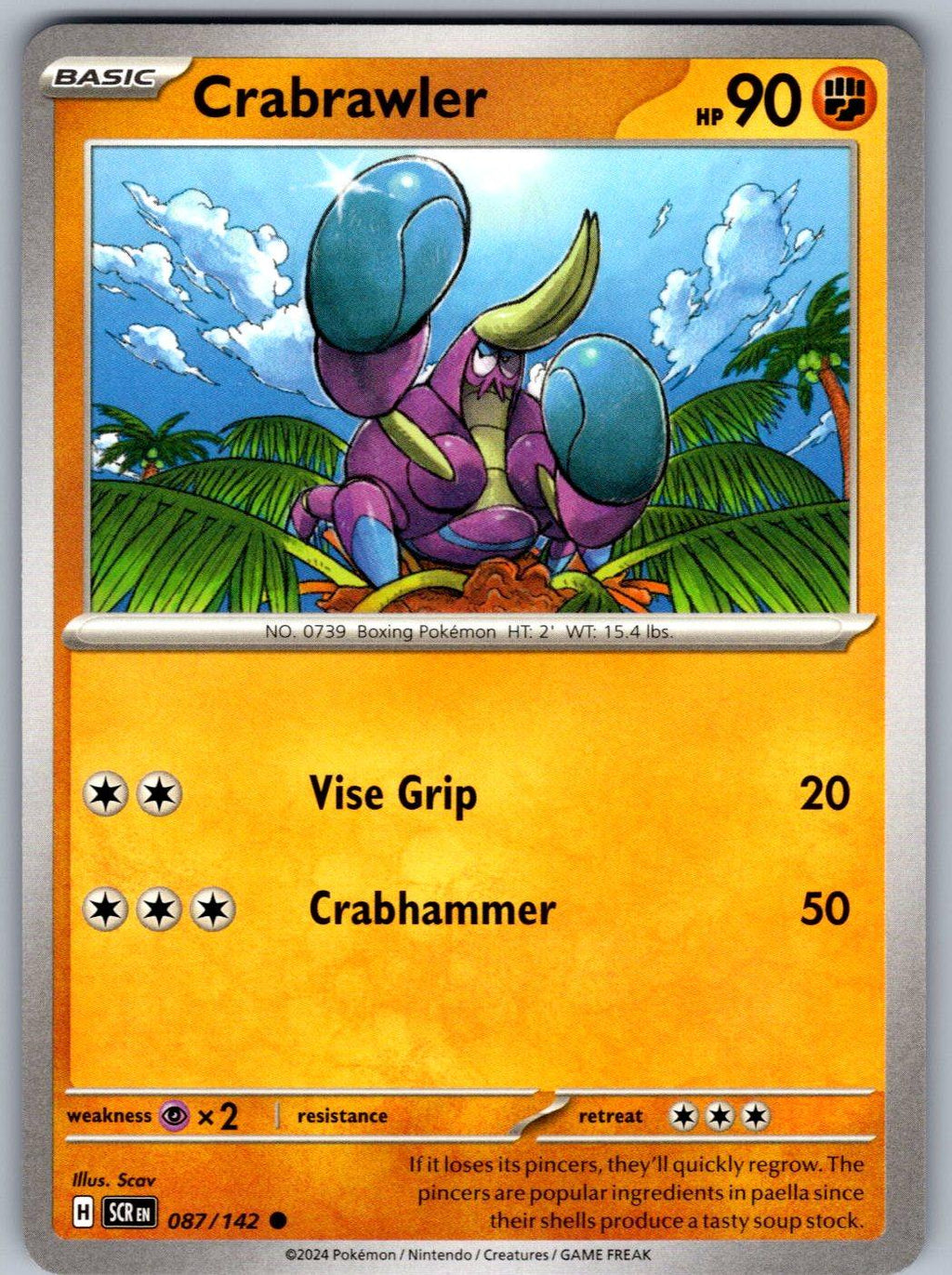 Crabrawler 87/142 Stellar Crown Pokemon