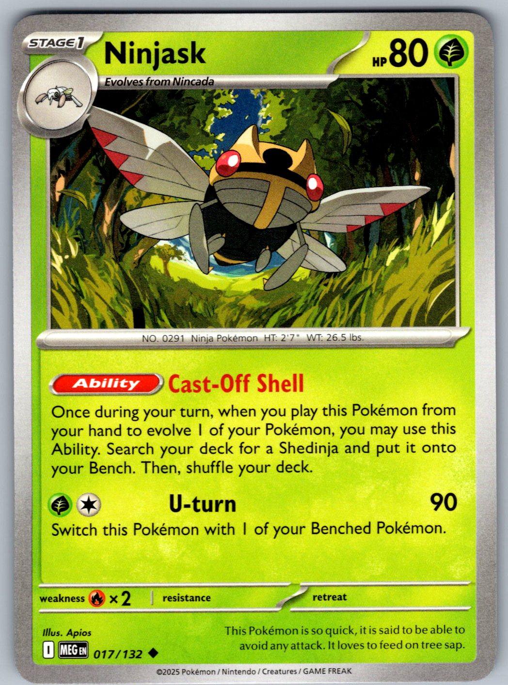 Ninjask 017/132 Mega Evolution Pokemon