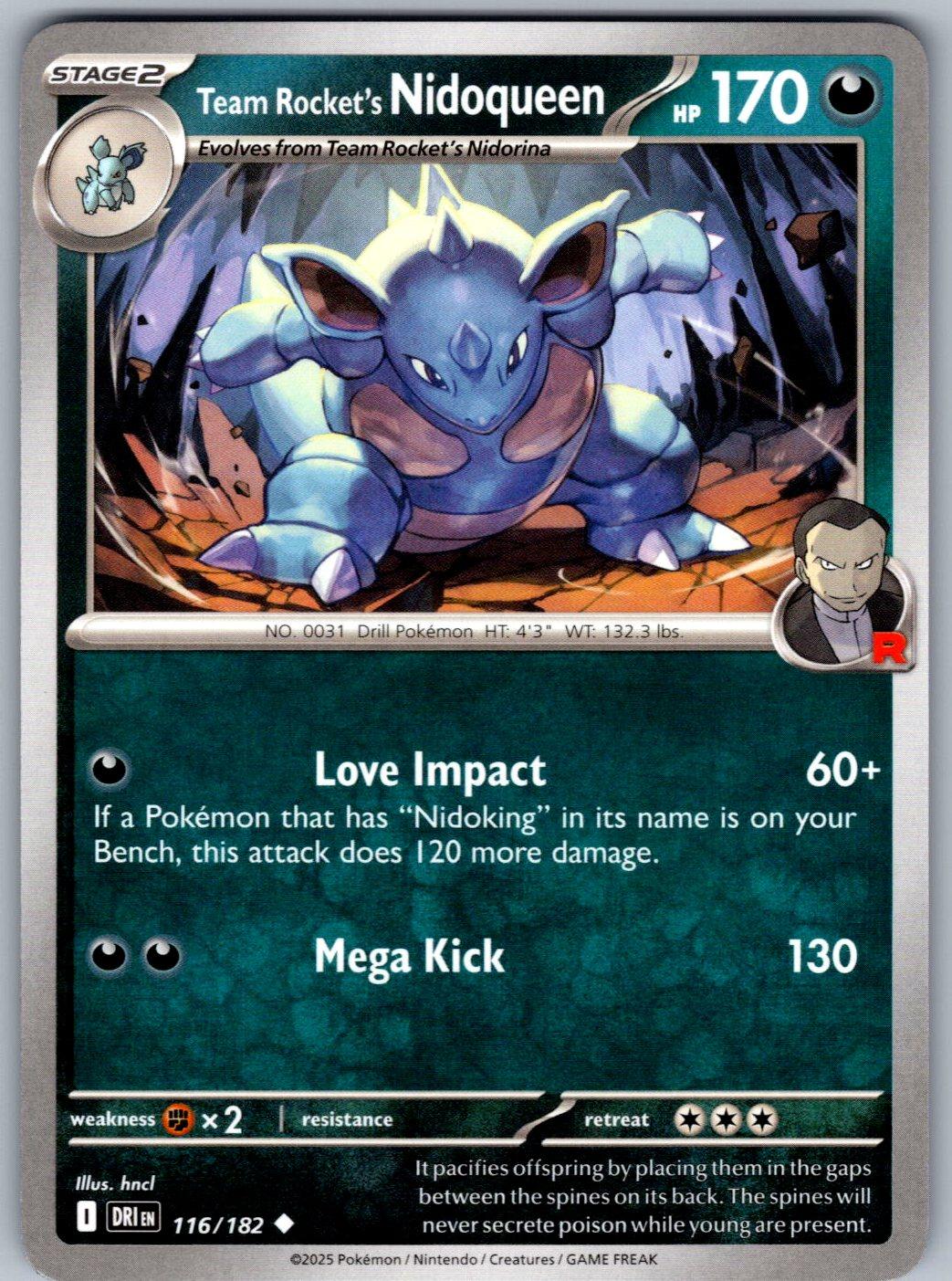 Team Rocket's Nidoqueen 116/182 Destined Rivals Pokemon